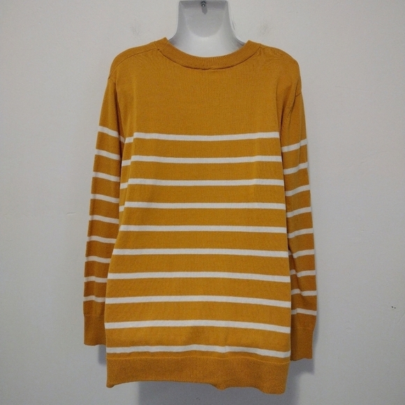 Gap - Striped Mustard Yellow Crewneck Sweater - Picture 9 of 16